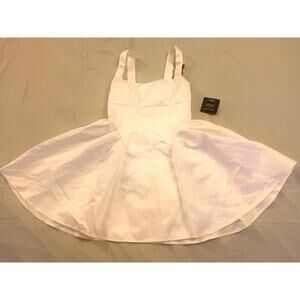 Lulus White Fit & Flare Dress XS NWT Sleeveless Square Neck Party Cocktail
